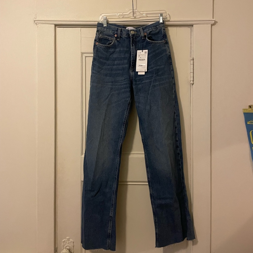 NWT Zara High waisted full length jean
